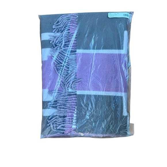 NWT Coach Reversible Colorblock Varsity Print Overrsized Muffler Pink/Taupe - Picture 4 of 6